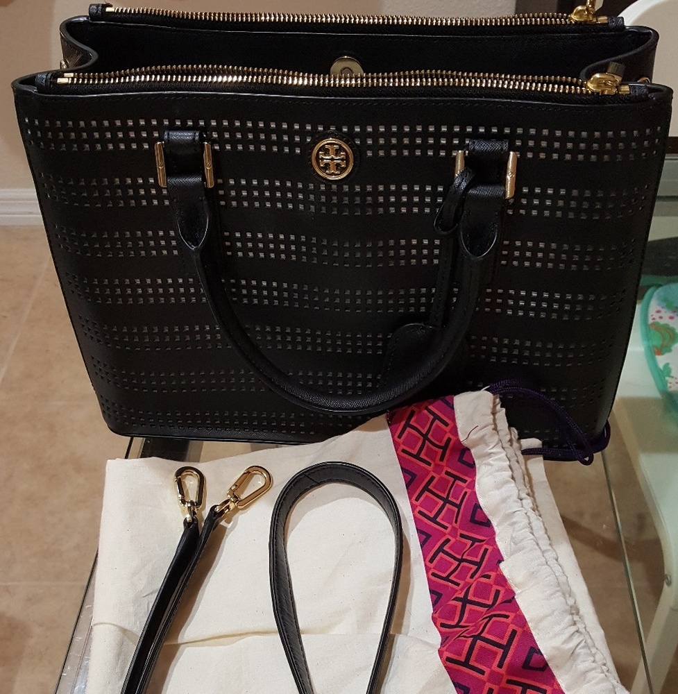 Tory Burch Black perforated bag